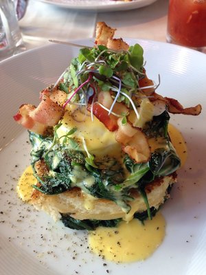 Bacon & Eggs Benedict with Spinach